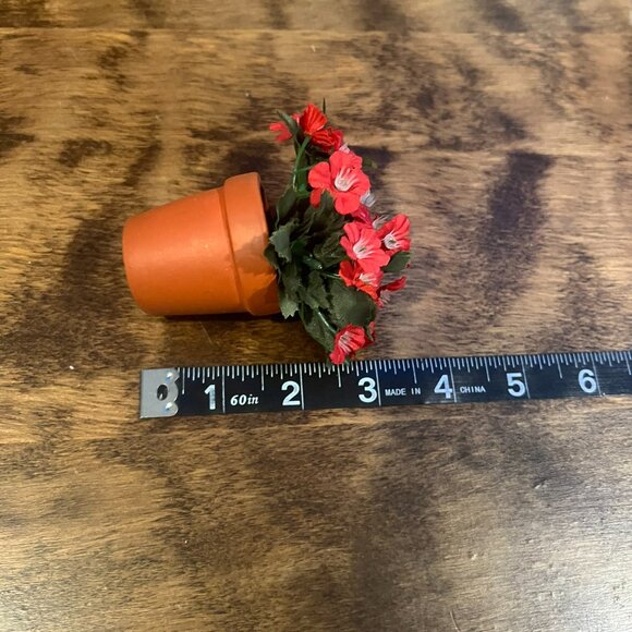 5/$20 American Girl red FLOWER pot Plant Garden Doll Accessory F - Picture 3 of 5